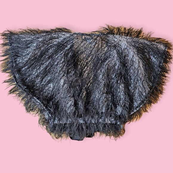 Steve Madden NWT Faux-Feather Black Metallic Shrug - Picture 6 of 9